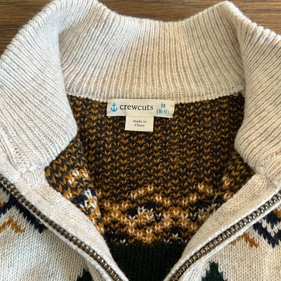 Crewcuts Kids Quarter-Zip Winter Sweater - Size Medium - Picture 3 of 4